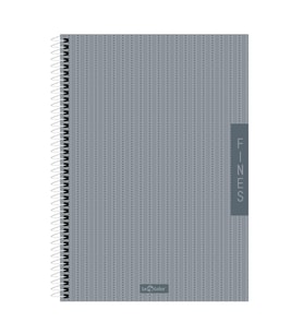 Fines Ofis Defter A4 Spiralli Çizgili Gri