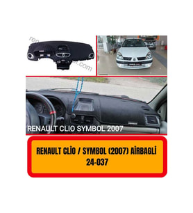 Renault Symbol Clio 2007 Airbaglı Ön Örtüsü Göğüs Panel Torpido Koruma Koruyucu Kılıfı Halısı
