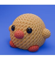 Sevimli Örgü Civciv 3D Figür - Amigurumi Tarzı Kuş - Çocuk Odası Dekoru - Hediye STL