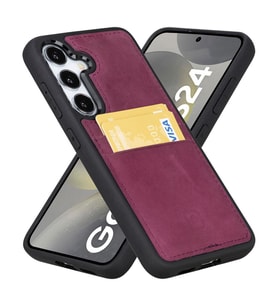 Bouletta Samsung Galaxy S24 Uyumlu Deri Arka Kapak FXCP CZ7 (Mor)