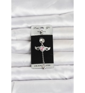 316L Cerrahi Çelik Kanatlı Model Göbek Piercing
