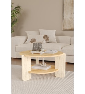 İskandinav Orta Sehpa 72 cm Raflı Bohem