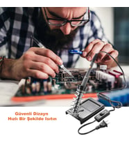 60W Havya Lehim Seti Multimetre Vakum Pompası Uç Seti Lehim Teli Cımbız Kılıf Elektronik Onarım Kiti