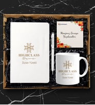Firmalara Özel Logolu Defter Kalem & Kupa Hediye Seti