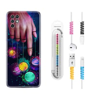 INFINIX Note 11 Pro Note 10 Hot 9 Play Kılıf Kablo Koruma Spiral Silikon Finger planet 1740