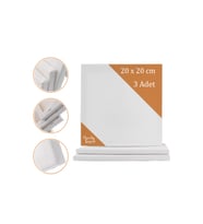 20x20 cm 3 Adet  Kare Boş Tuval Tablo