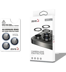 Apple iPhone 17 Pro İçin Zore CL-12 Premium Safir Parmak İzi Bırakmayan Anti-Reflective Kamera Lens Koruyucu (Lacivert)