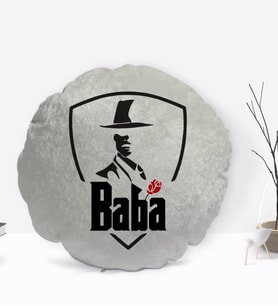 BK Gift Baba Godfather Tasarımlı Yuvarlak Dekoratif Kırlent Yastık-15