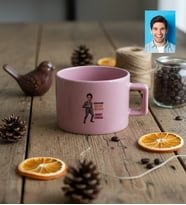 Kişiye Özel Karikatürlü Erkek Öğretmen Lüks Pastel Fincan Öğretmenler Günü Hediyesi