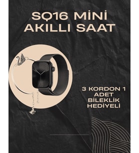 SQ-16 Mini Series 10 Akıllı Saat Şık ve Hafif Tasarım, 3 Kordon Seçeneği