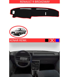 Renault 9 Broadway Için Uygun Torpido Koruma Halısı Siyah Kenar Renk Kırmızı