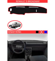 Renault 9 Broadway Için Uygun Torpido Koruma Halısı Siyah Kenar Renk Kırmızı