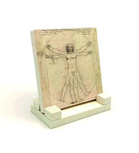 "Vitruvius Adamı"Baskılı Doğaltaş Masaüstlük