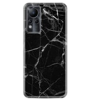 INFINIX Note 11 Pro Note 10 Hot 9 Play Kılıf Desemli Silikon Fragile Black Mermer 1378