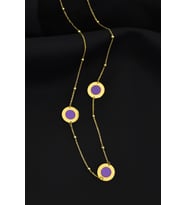 925 Ayar Gümüş Gold Kaplama Parlayan Rüya Serisi Tasarım Yuvarlak Ebruli Cam Boyalı Kolye