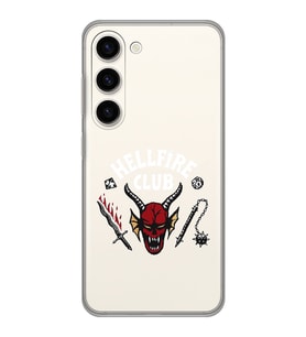 Samsung Galaxy S23 Uyumlu Hellfire Club Tasarımlı Şeffaf Telefon Kılıfı