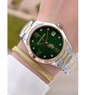 U.S.POLO ASSN Çelik Kordon 5 Atm Suya Dayanıklı Kadın Kol Saati+Bileklik Hediyeli USPA.2059.B08 (Yeşil)