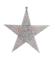 Yılbaşı Tel Yıldız 40cm Dekor Süs Gümüş