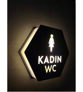 Honeycomb Serisi Işıklı Kadın WC Yönlendirme Tabelası