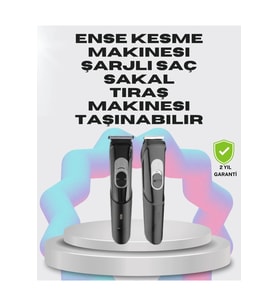 Taşınabilir Şarjlı Saç Sakal Tıraş Makinesi, 3 Taraklı, Sessiz ve Ergonomik