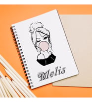 Kız Karakter Tasarımlı Defter Kişiye Özel