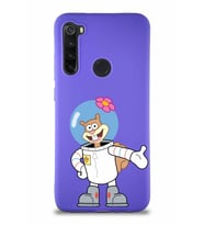 Xiaomi Redmi Note 8 Soft Premier Kapak Sandy Tasarımlı Silikon Kılıf - Mor (Şeffaf)