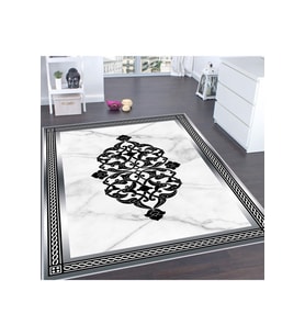 Rovigo Home Dijital Baskı Yıkanabilir Kaymaz Taban Salon Halısı RVG0121-SD770 (Beyaz)