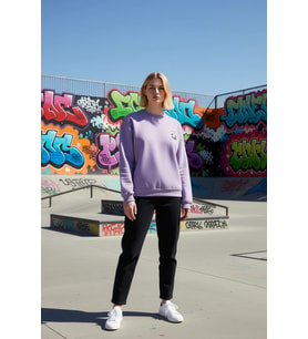 Kadın Bisiklet Yaka Düşük Kol Nakışlı Regular Kalıp Örme Sweatshirt Fonksiyonel Dayanıklı Şık