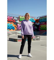 Kadın Bisiklet Yaka Düşük Kol Nakışlı Regular Kalıp Örme Sweatshirt Fonksiyonel Dayanıklı Şık