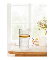 Bambu Kapaklı Sunum Seti Sunum Fanuslu Cam Kupa 300 ML