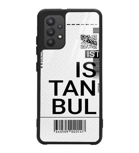 Samsung A32 Uyumlu Bilet Tasarımlı Glossy Telefon Kılıfı