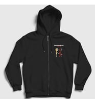 Presmono Unisex Siyah Best Radiohead Fermuarlı Kapüşonlu Sweatshirt 104020tt