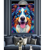 Dost Canlısı Çoban Köpeği Dekoratif Kanvas - Mdf Ahşap Tablo