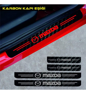 Mazda 3 İçin Uyumlu Aksesuar Oto Kapı Eşiği Sticker Karbon 4 Adet