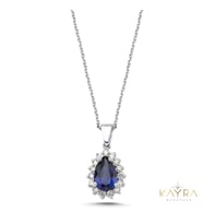 Damla Safir ve Pırlantalı Kolye PK15