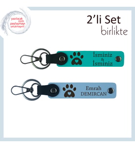 Hayvanlar Konusunda Duyarlı Sevgiliye Romantik Hediye, Kalpli Pati Figürlü Set, Koyu Turkuaz-G Mavi