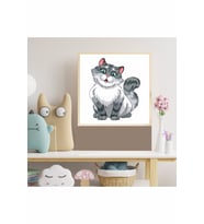İngiliz Kedi Çocuk Odası Ahşap Çerçeve Tablo