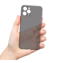 Apple iPhone 11 Pro Max Uyumlu Ultra İnce Zar Telefon Kılıfı (Siyah)