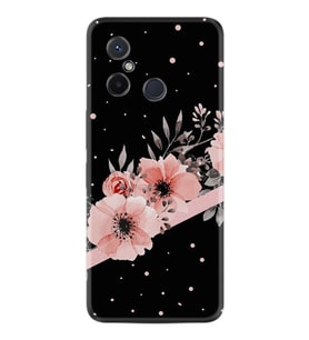 Xiaomi Redmi 12C Kılıf Resimli Desenli Baskılı Silikon Flowers Dots 1423
