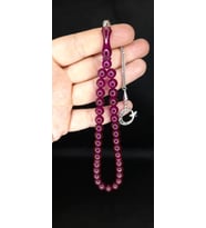Çubuk Kehribar Tesbih Küre Kesim Mor Renk T-374 (Çok Renkli)