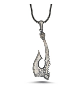 Viking İskandinav Savaşcı Baltası Üç Boyutlu 925 Ayar Gümüş Kolye
