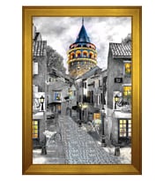 Manzara Temalı Kanvas Tablo 80 x 110 cm Gold Çerçeve