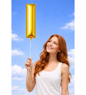 1 MT Gold Harf Balon Helyumsuz Paketli Kargo Gönderimi
