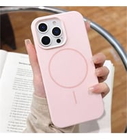 Coverzone ?phone 12 Pro ile Uyumlu Kadife ?� Y�zeyli Premium Silikon K?l?f MagSafe ile Uyumlu Kablosuz ?arj Destekli Darbe Emici Yumu?ak Dokulu Koruma Tasar?ml? Telefon K?l?f? Kum Pembe