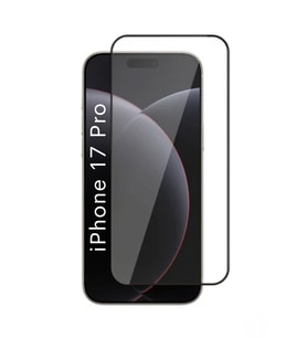 iPhone 17 Pro Uyumlu Tam Kaplayan Premium Ekran Koruyucu Cam Anti-Static Özellikli Siyah Çerçeveli (Şeffaf)