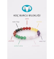 Koç Burcu Taşlarından Oluşan Doğal Taş Bileklik 8 mm Küre Kesim - Burç Bilekliği