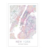 New York Şehir Haritası, Abd Şehri, Nyc, Seyahat, Gezgin Hediyesi Tablo Ahşap Poster Dekoratif
