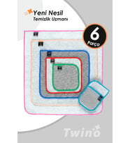 Twino 6 Prç Deneyim Seti Microfiber Zor Kir Temizlik Mutfak Banyo Bulaşık Teli Temizleme Ovma Bezi