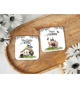 Harry Potter Temalı Ahşap Bebek Hediyeliği Bardak Altlıkları 50 Adet, Doğum Günü ve Baby Shower İçin