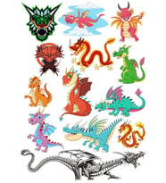 Ejderha Dragons Sticker Set 13 Parça Telefon, Tablet, Defter, Laptop Sticker